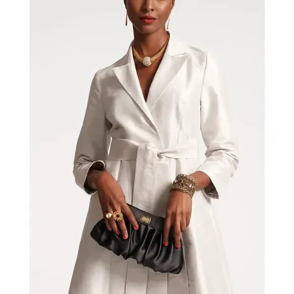 Frances Valentine Nora Clutch Satin ~ Black